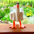 Funny Middle Finger Resin Duck Garden Statue